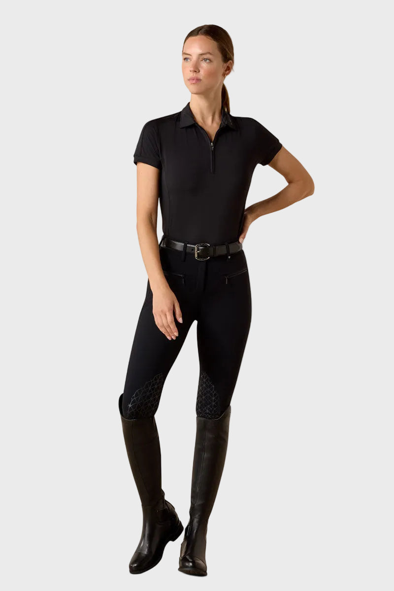 Ariat Bandera 1/4 Zip Polo Shirt Black