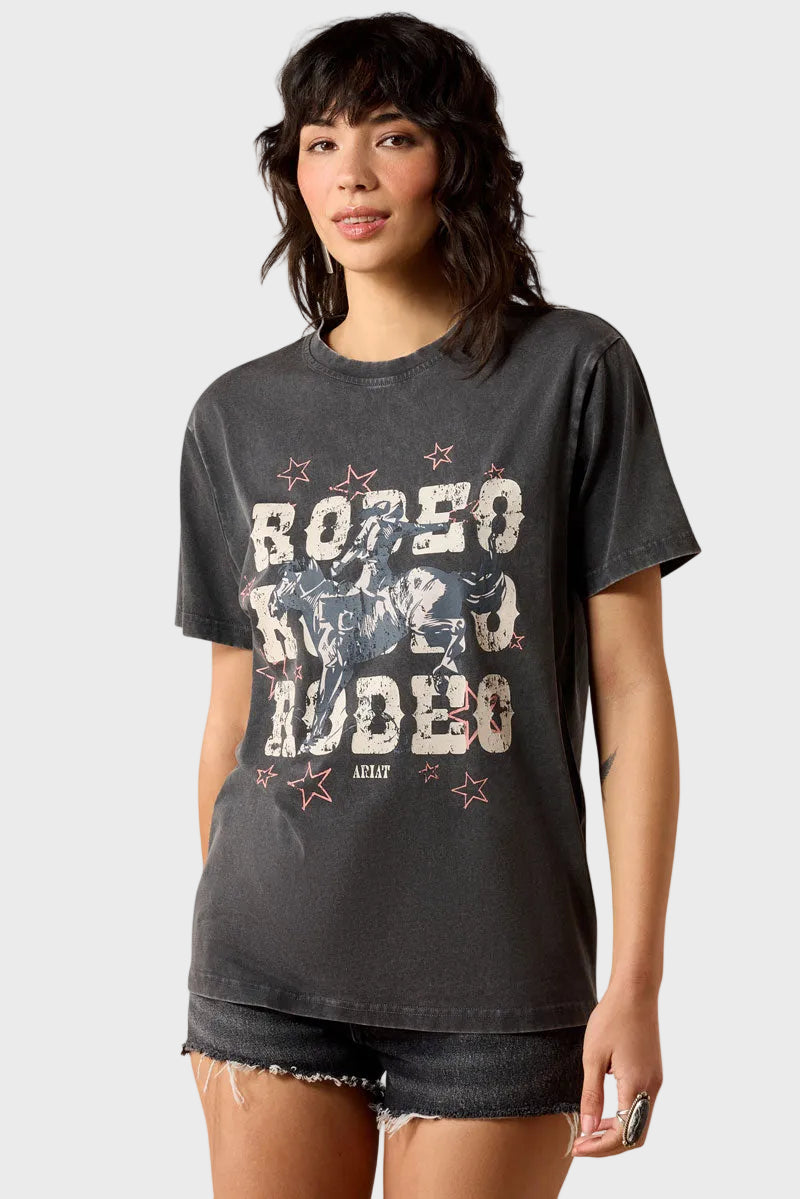Ariat Star Spangled Rodeo T-Shirt Charcoal Mineral Wash 