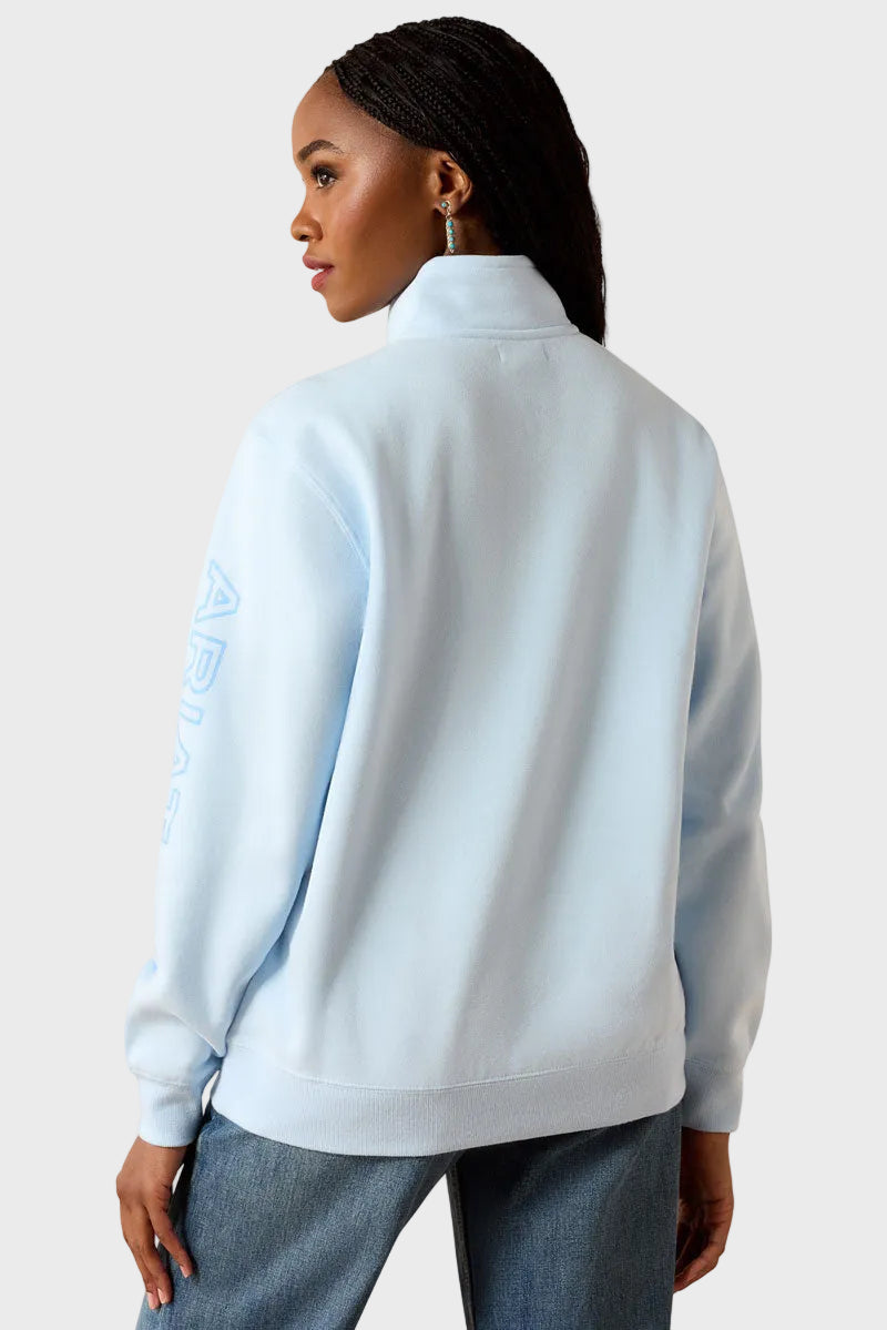 Ariat Foundation Logo 1/2 Zip Sweatshirt Nantucket Breeze