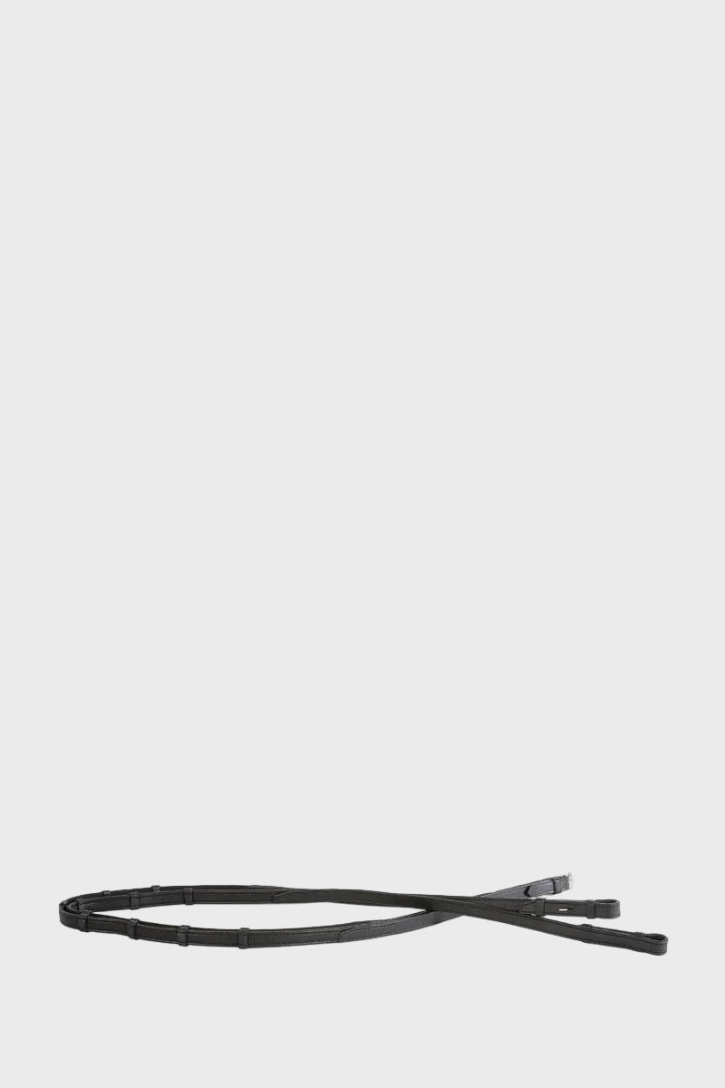 Antares Signature Dressage Soft Grip Reins 5/8" with Loops Black 