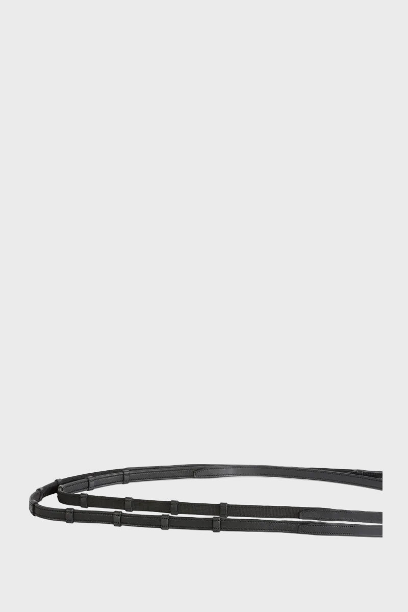 Antares Signature Dressage Soft Grip Reins 5/8" with Loops Black 