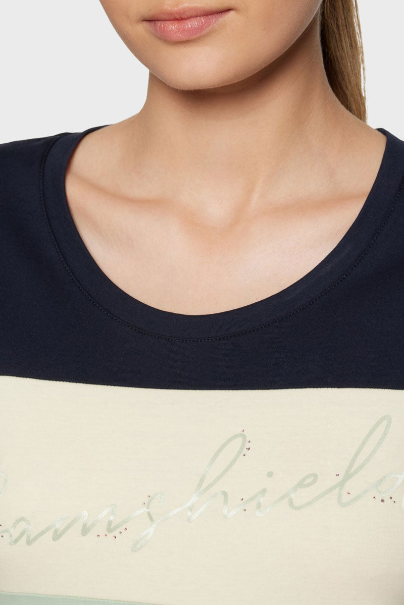 Samshield Alba Crystals T-Shirt Navy/White/Pistacchio