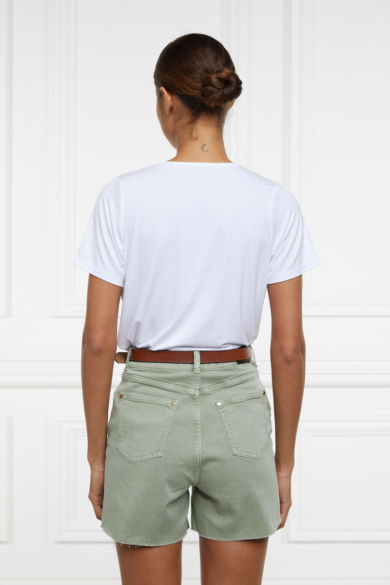 Holland Cooper High Rise Denim Short Sage