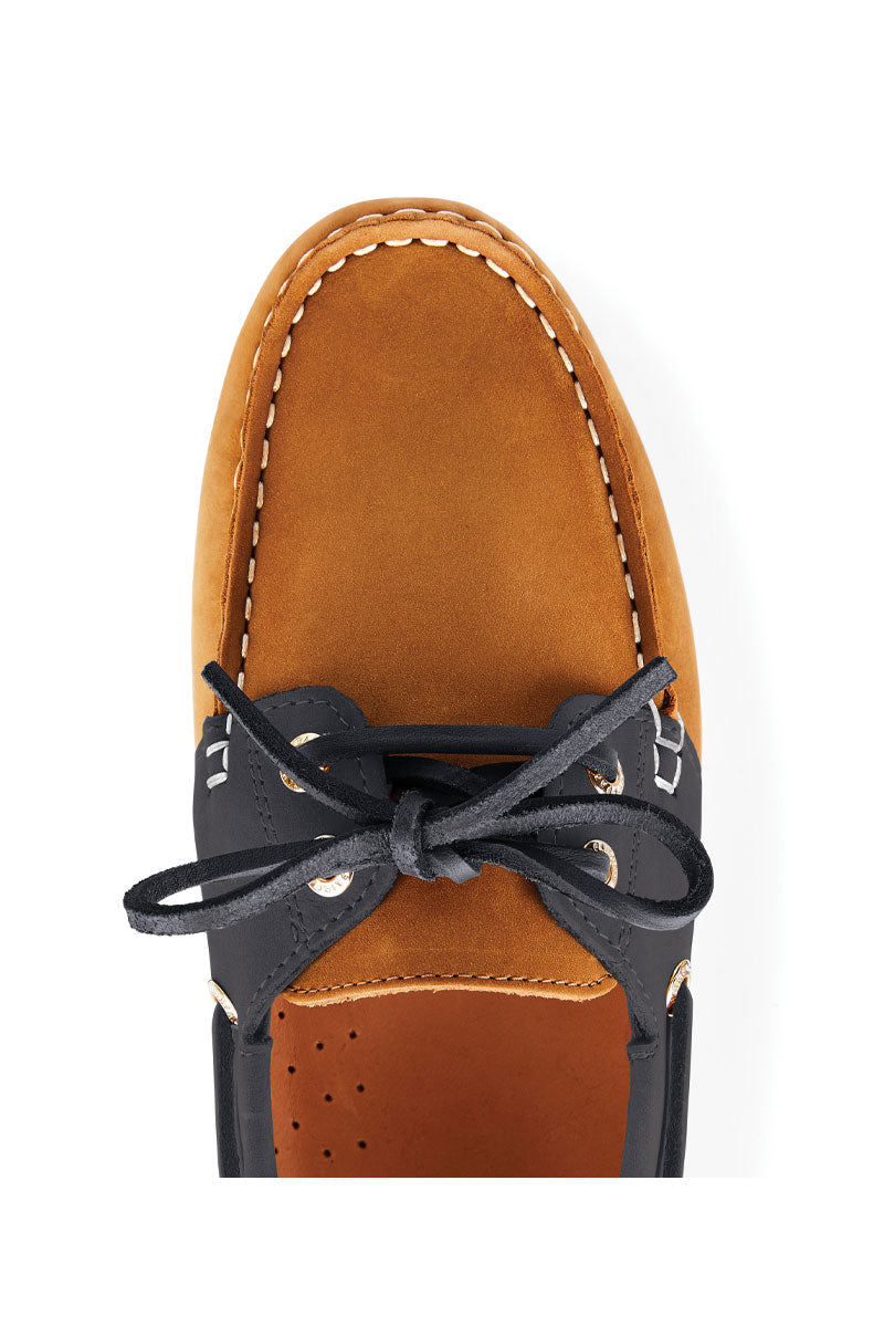 Fairfax & Favor Salcombe Deck Shoe Tan/Navy Suede