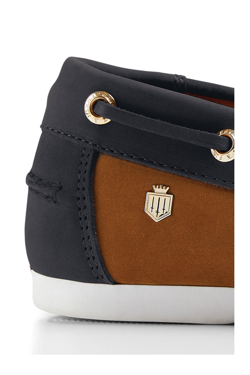 Fairfax & Favor Salcombe Deck Shoe Tan/Navy Suede