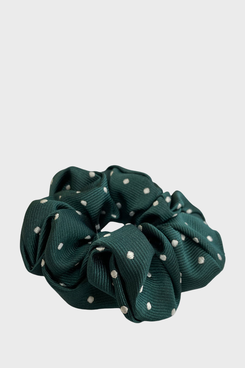 Equetech Polka Dot Hair Scrunchie Bottle Green/White