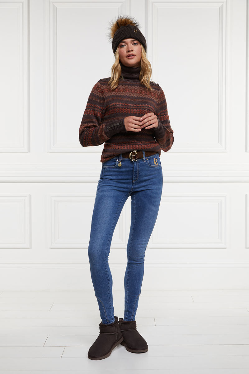 Holland Cooper Ultra Mini Shearling Boot Chocolate 