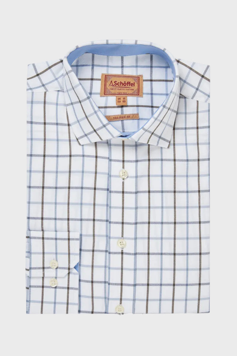 Schoffel Men's Baconsthorpe Tailored Shirt Mountain Blue 