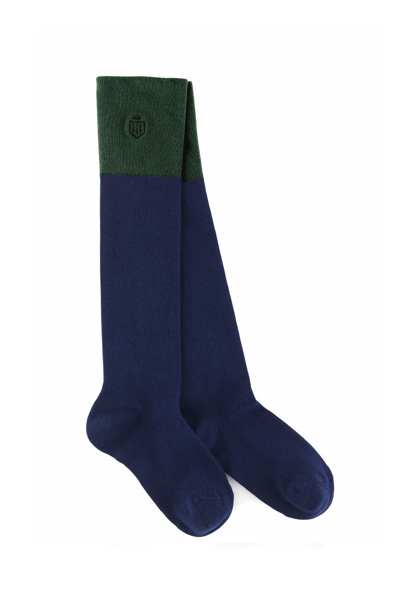 Fairfax & Favor Signature Knee High Socks Navy/Forest Green