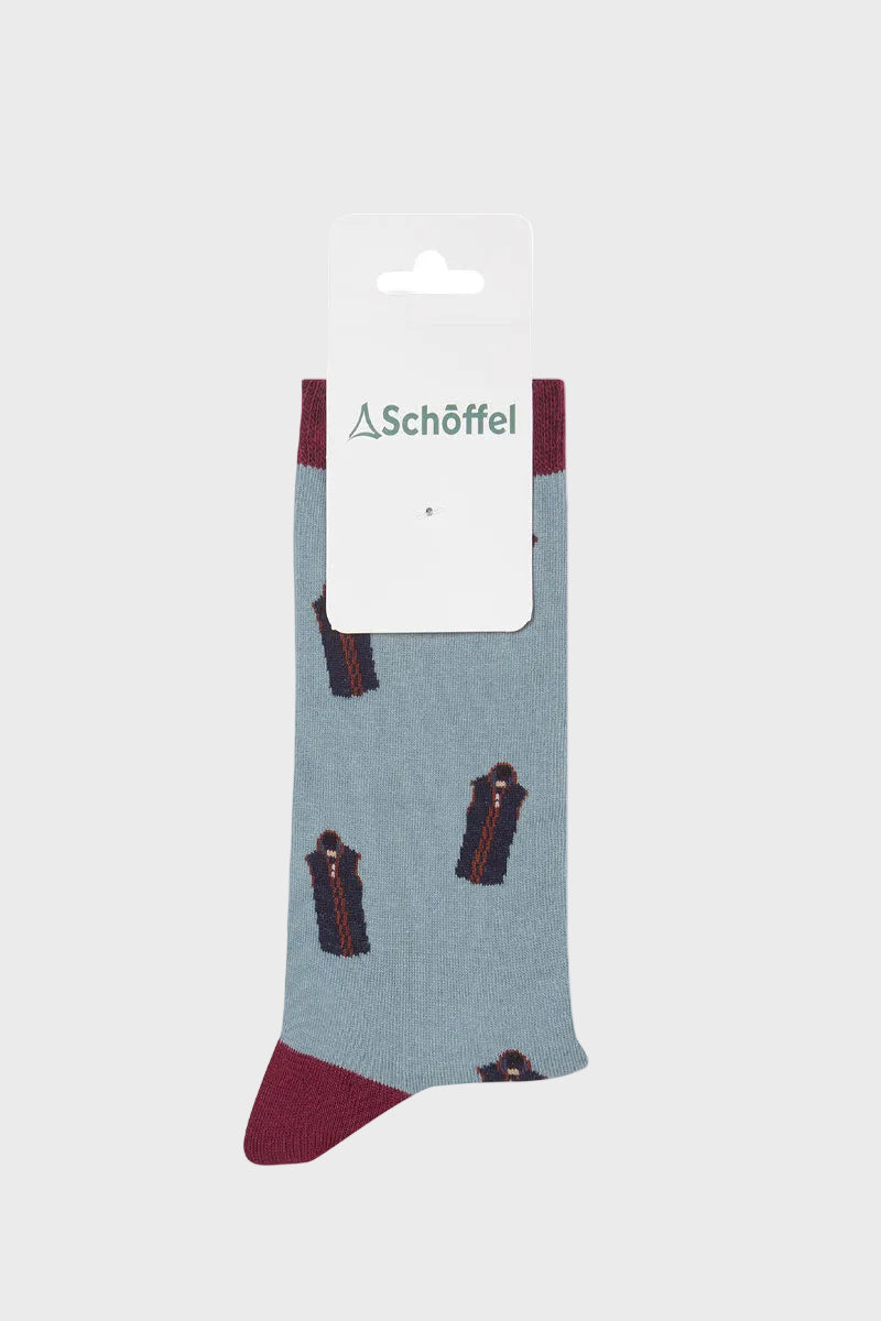 Schoffel Single Cotton Sock Sterling Blue Lyndon