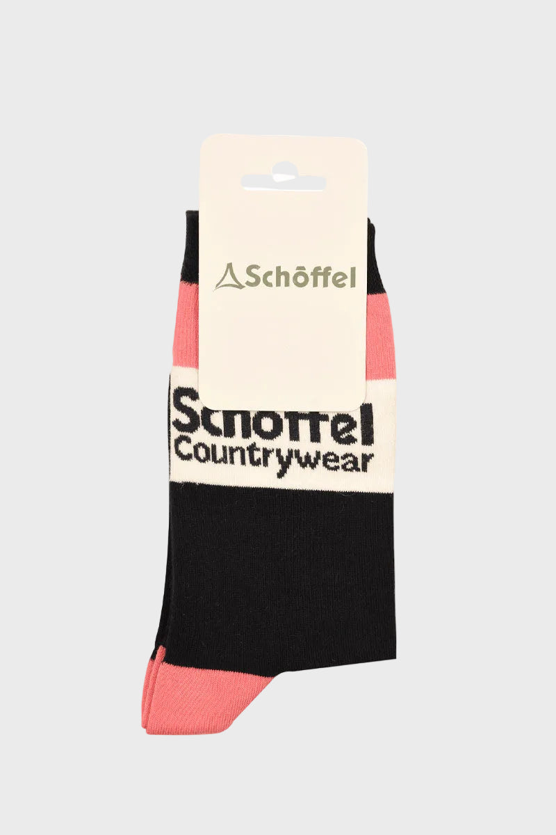 Schoffel Single Cotton Sock Pink Heritage