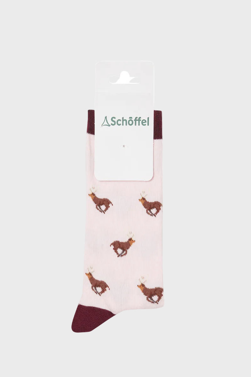 Schoffel Single Cotton Sock Pink Stag