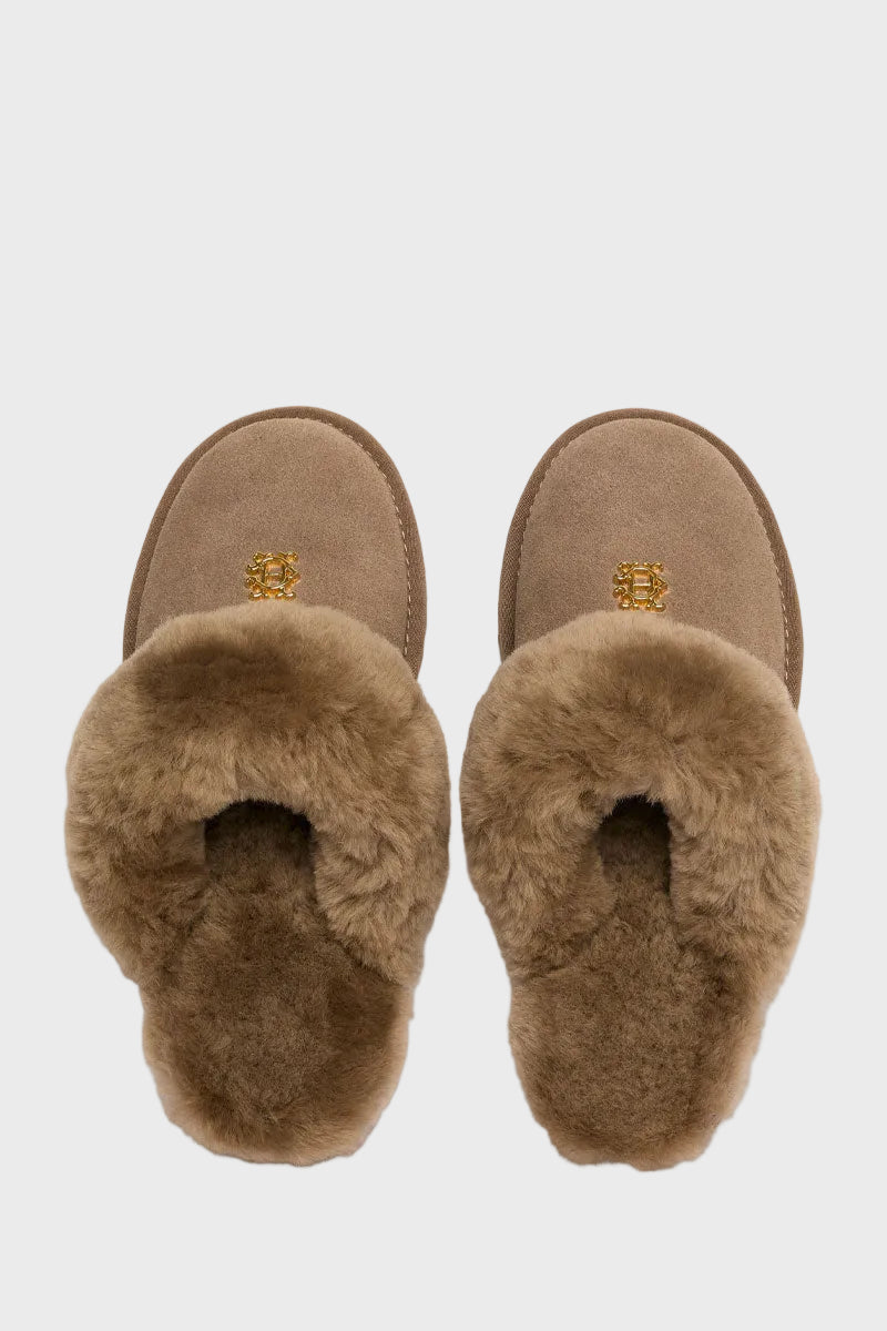 Holland Cooper Classic Shearling Slipper Mink