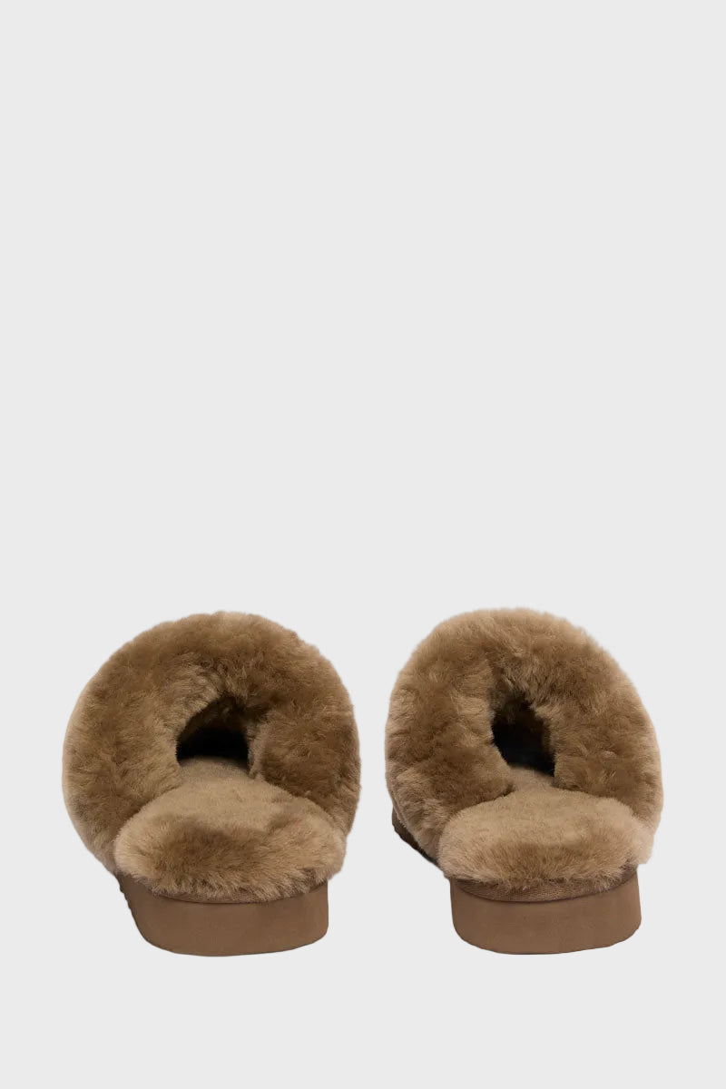 Holland Cooper Classic Shearling Slipper Mink