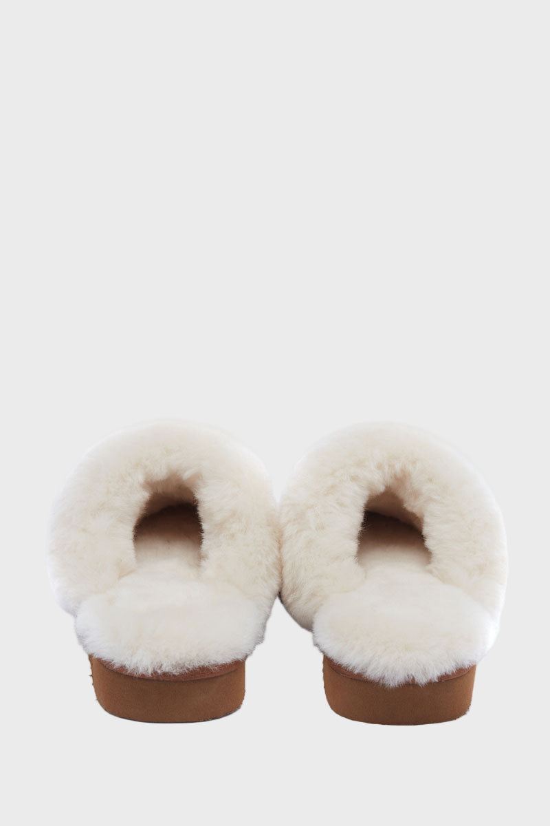Holland Cooper Shearling Slipper Tan