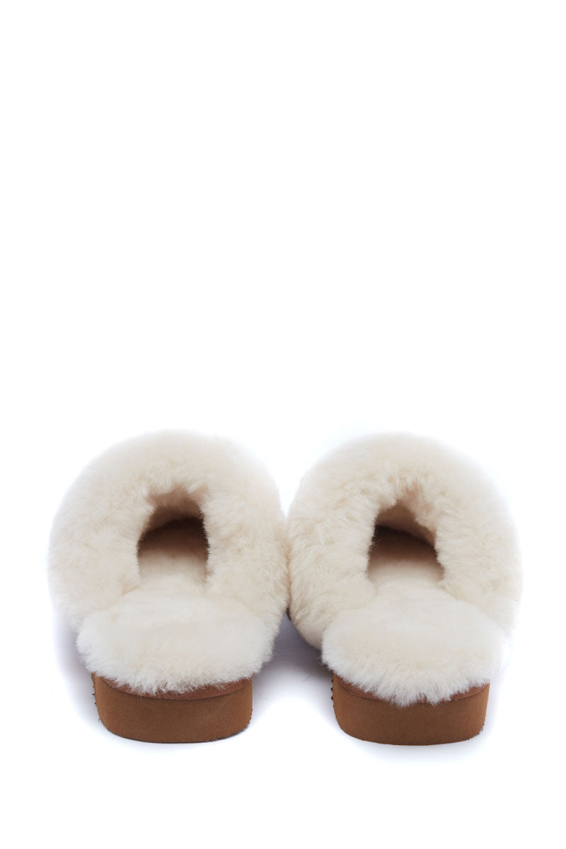 Holland Cooper Shearling Slipper Tan