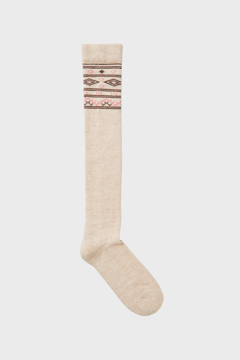Dubarry Rolestown Fair Isle Alpaca Socks Oat