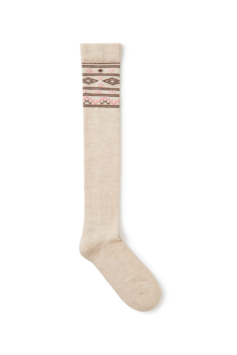 Dubarry Rolestown Fair Isle Alpaca Socks Oat