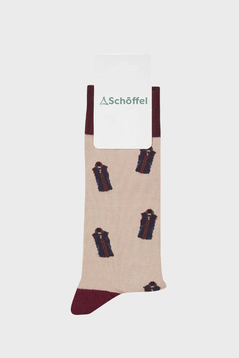 Schoffel Men's Single Cotton Sock Stone Oakham 
