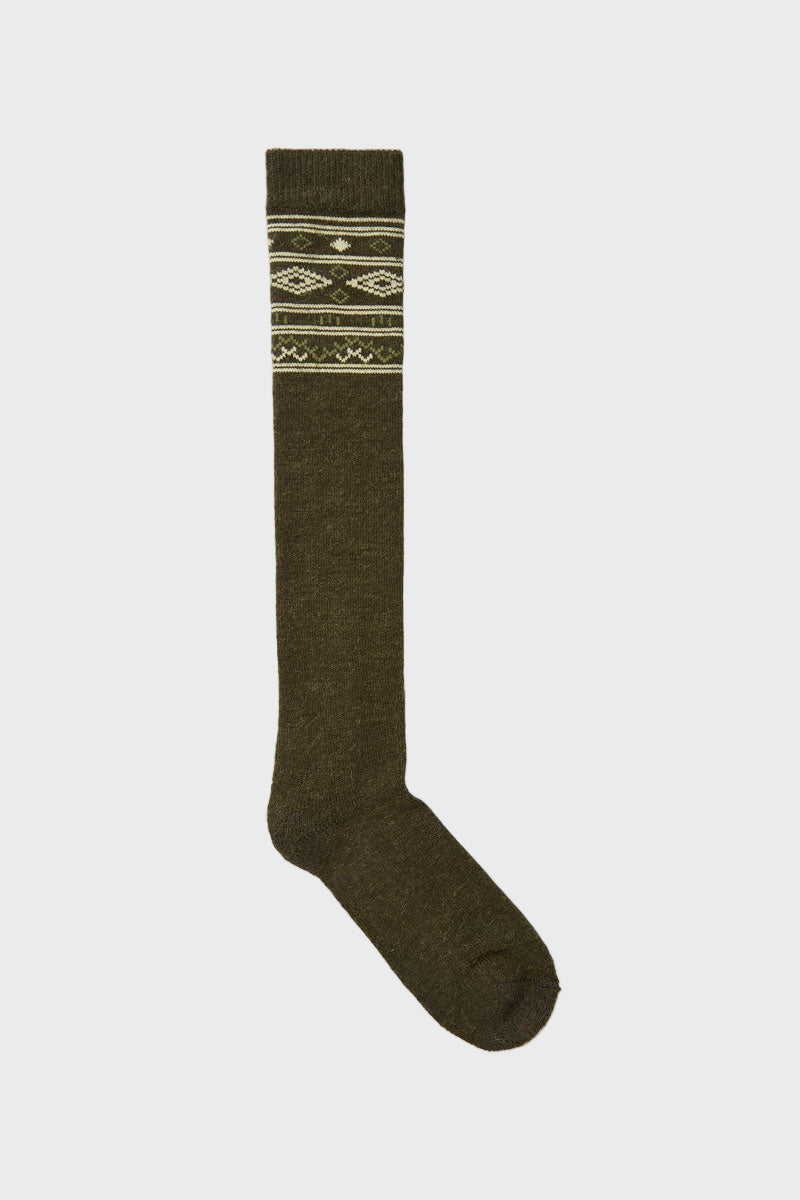 Dubarry Rolestown Fair Isle Alpaca Socks Clover