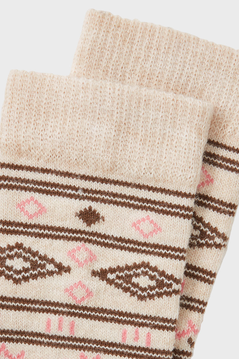 Dubarry Rolestown Fair Isle Alpaca Socks Oat