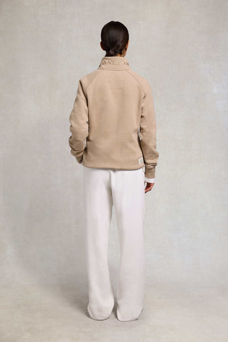 Holland Cooper Sporting Goods Zip Henley Taupe 