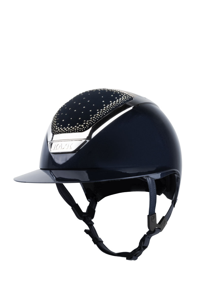 KASK Star Lady Pure Shine II In-Out Navy with Silver Frame & Diamond Mix