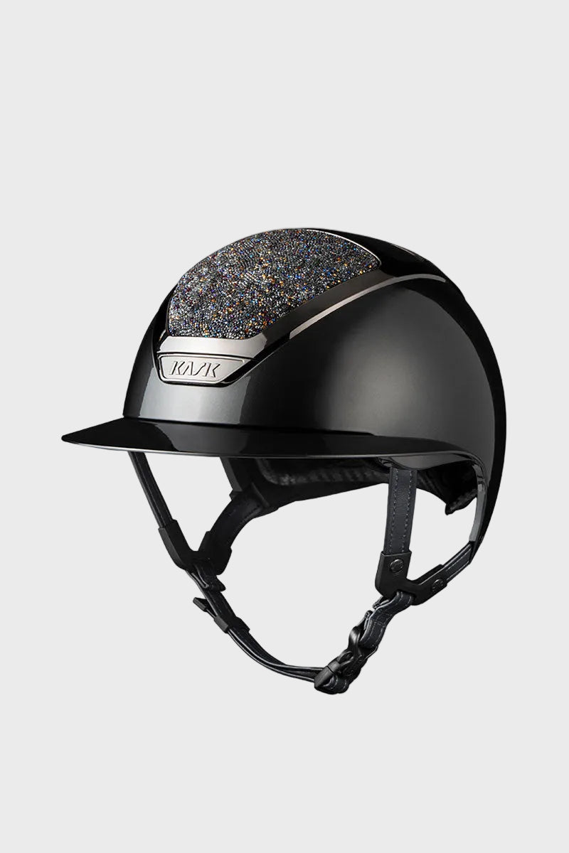 KASK Star Lady Pure Shine II Crystal Midnight Mixture Anthracite with Silver Frame with Anthracite Zephyr