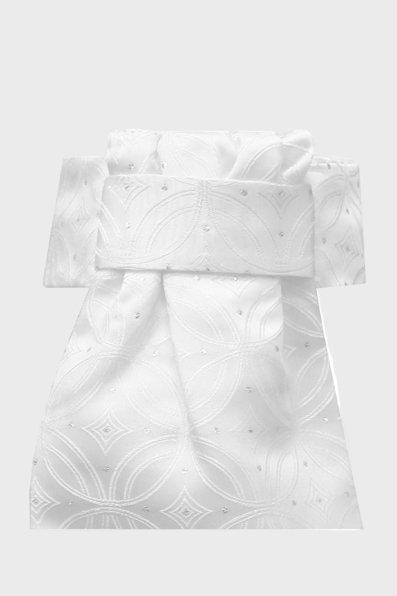 Equetech Kiev Brocade Deluxe Ready-Tied Stock White