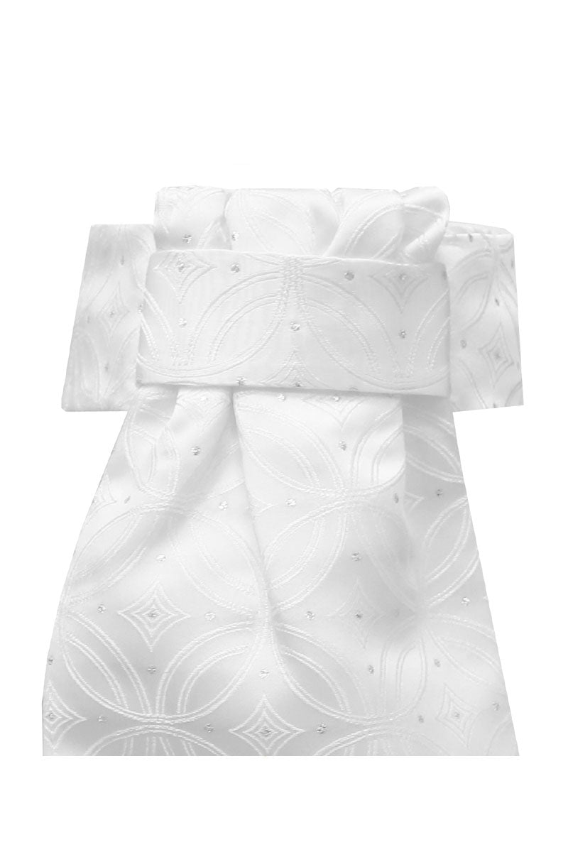 Equetech Kiev Brocade Deluxe Ready-Tied Stock White