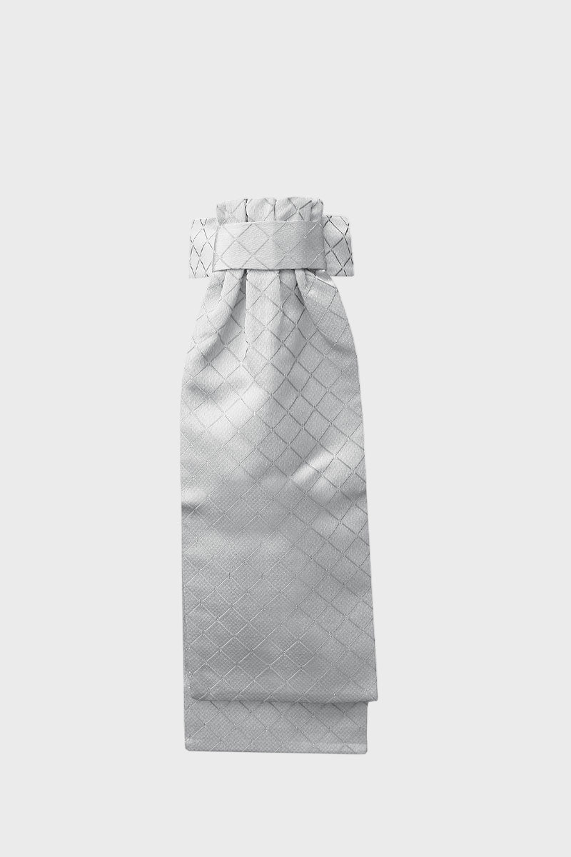 Equetech Diamond Jacquard Deluxe Ready-Tied Stock White/Silver