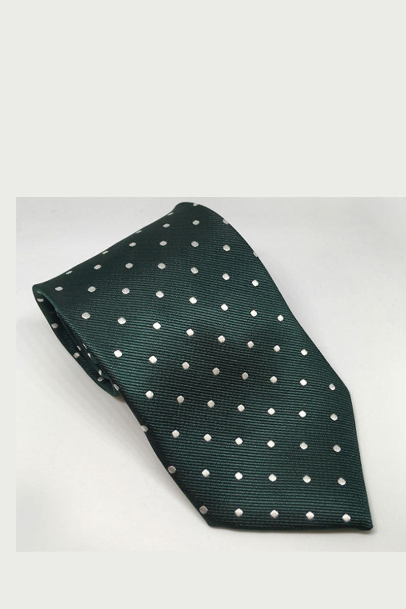 Equetech Junior Polka Dot Show Tie Bottle Green/White