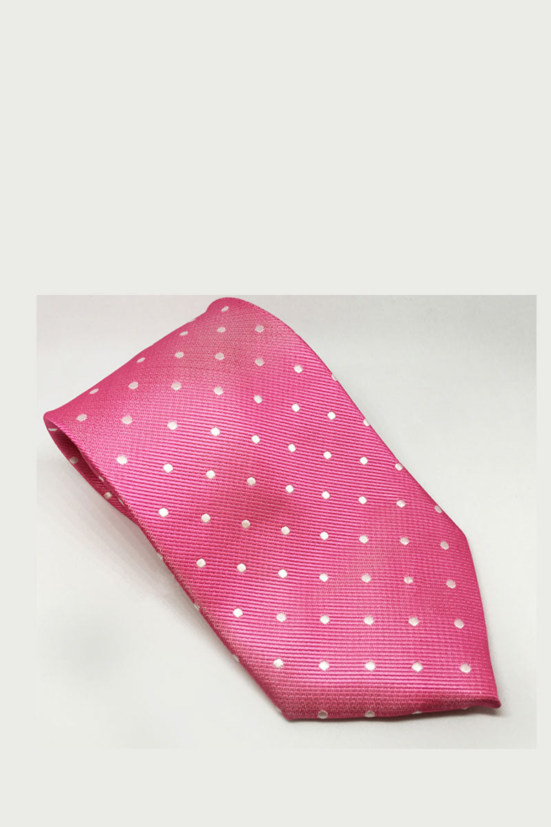 Equetech Junior Polka Dot Show Tie Bottle Fuchsia/White