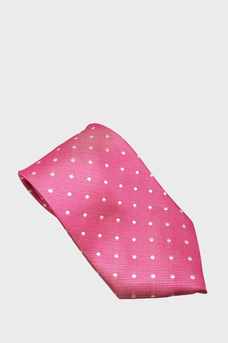 Equetech Polka Dot Show Tie Fuchsia/White