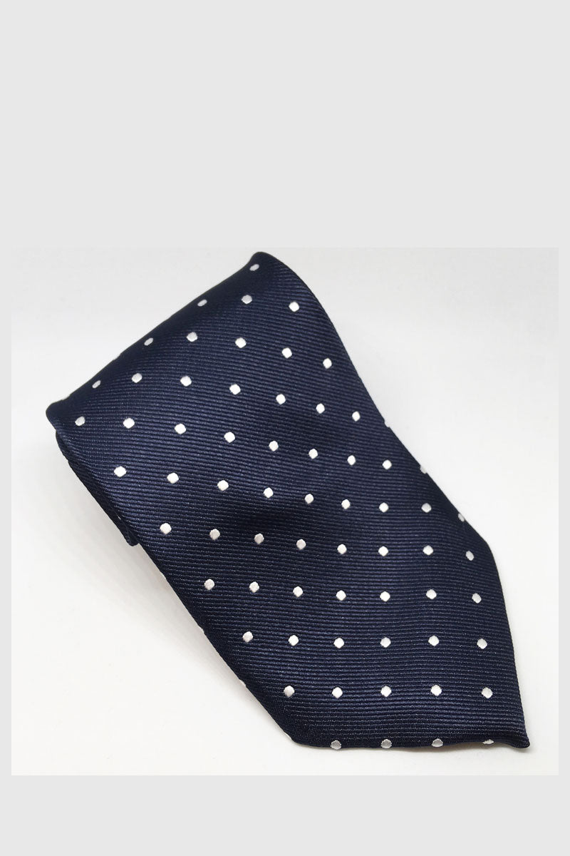 Equetech Junior Polka Dot Show Tie Bottle Navy/White