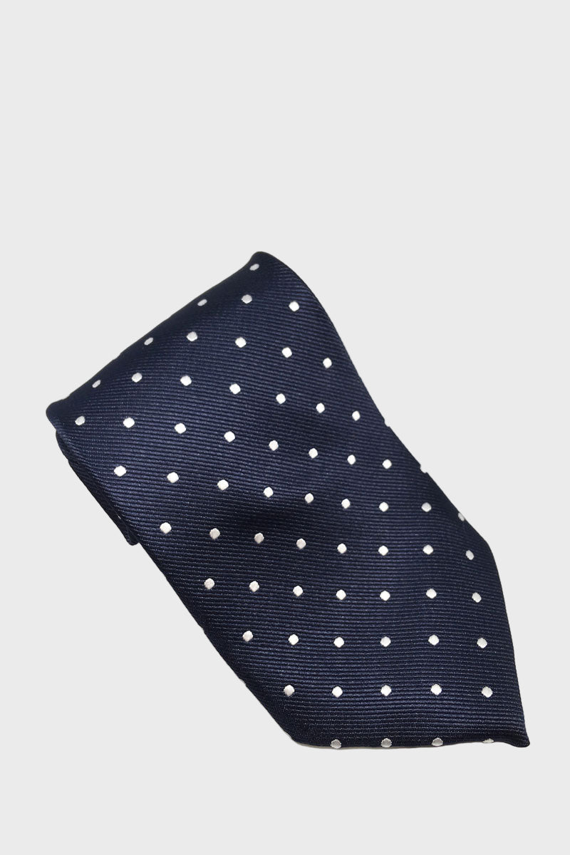 Equetech Junior Polka Dot Show Tie Bottle Navy/White