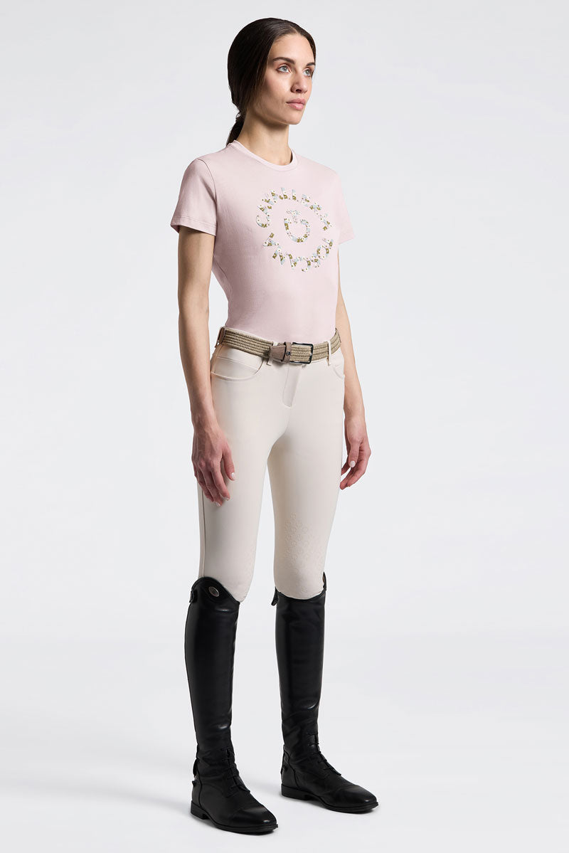 Cavalleria Toscana Floral Embroidery T-Shirt Violet Ice 