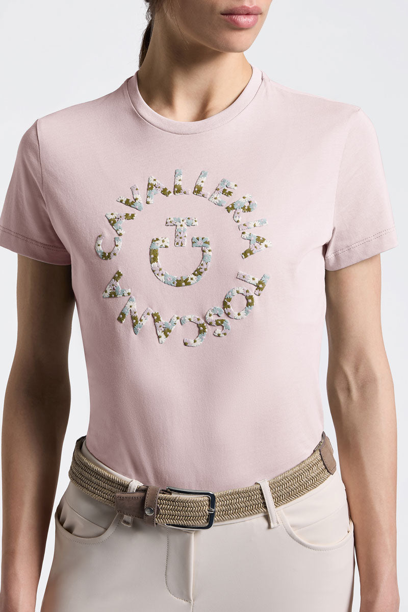 Cavalleria Toscana Floral Embroidery T-Shirt Violet Ice 