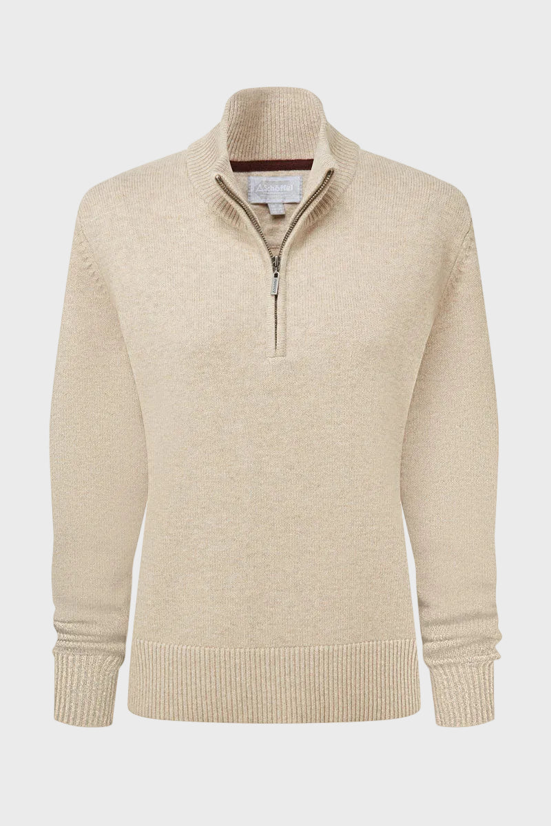 Schoffel Thoralby Quarter Zip Jumper Oatmeal 