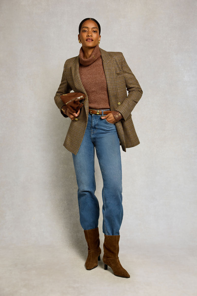 Holland Cooper Tori Roll Neck Knit Latte