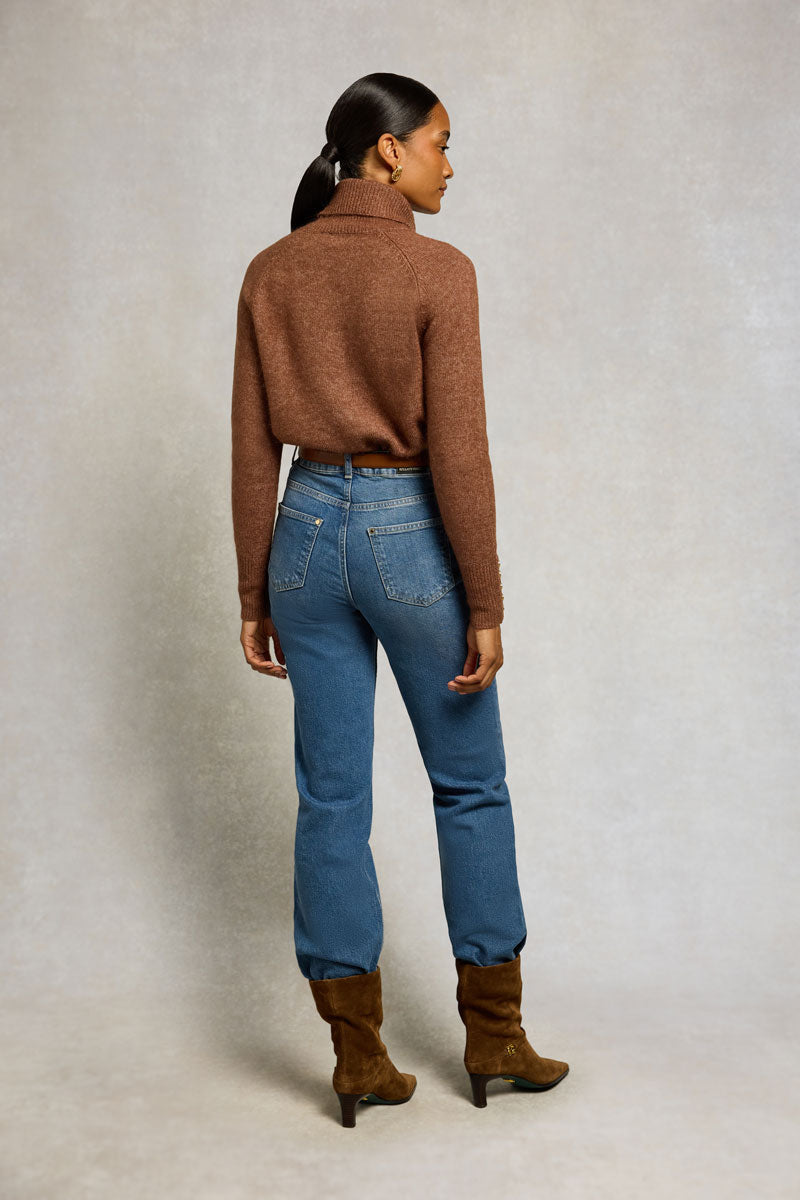 Holland Cooper Tori Roll Neck Knit Latte