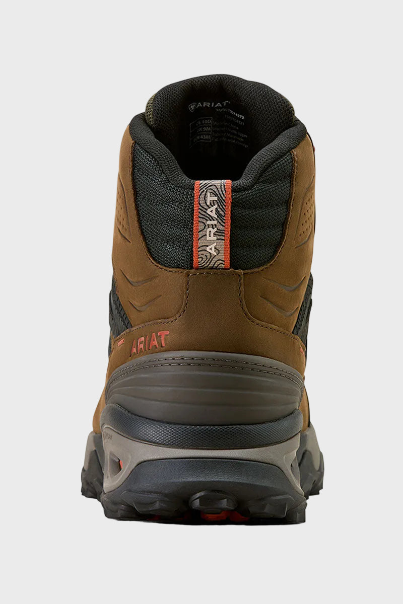 Ariat Men's Traverse Mid Waterproof Hiking Boot Brown Bark/Evergreen