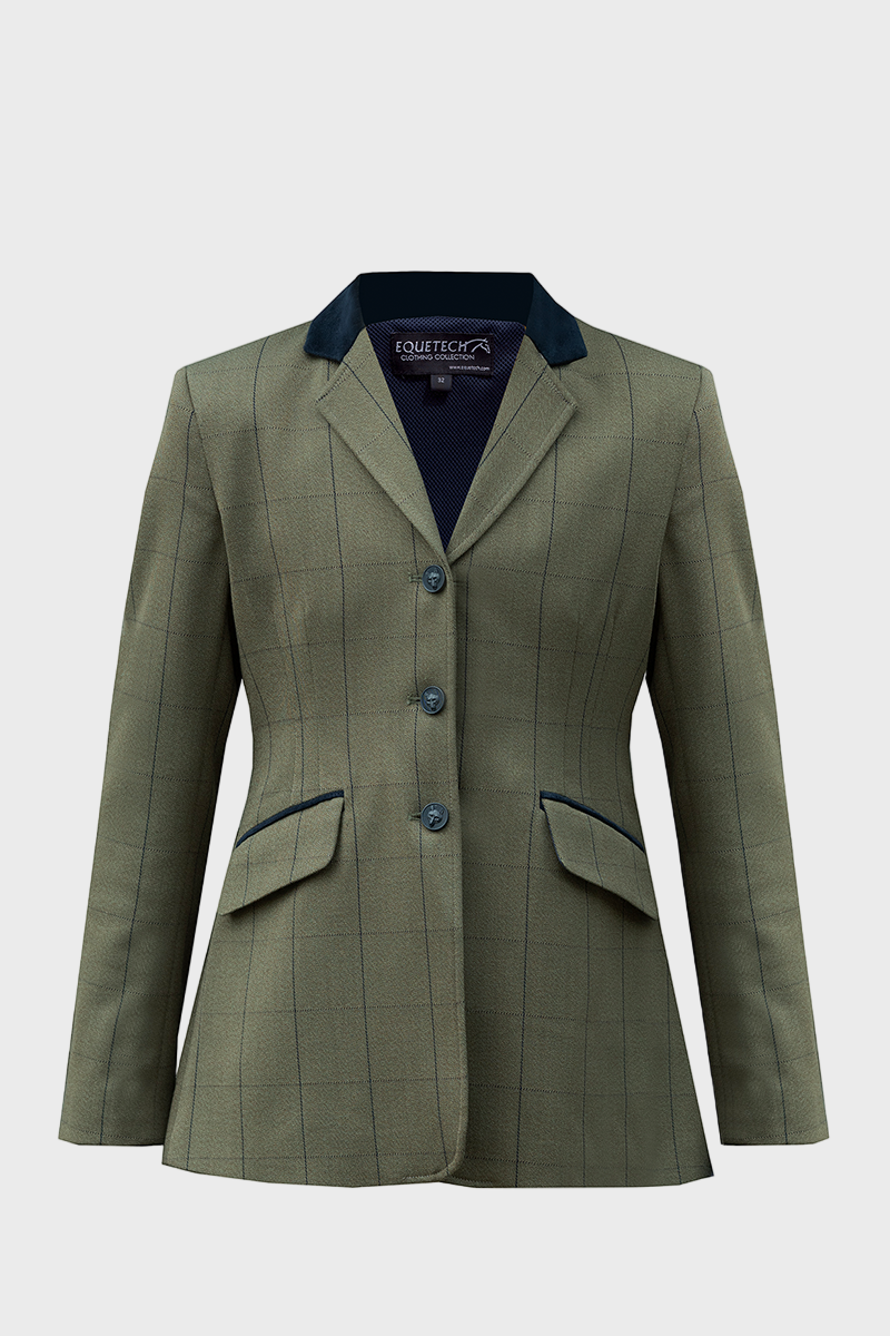 Equetech Bellingham Deluxe Stretch Tweed Riding Jacket - Bellingham Green