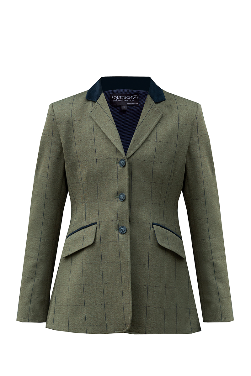 Equetech Bellingham Deluxe Stretch Tweed Riding Jacket - Bellingham Green