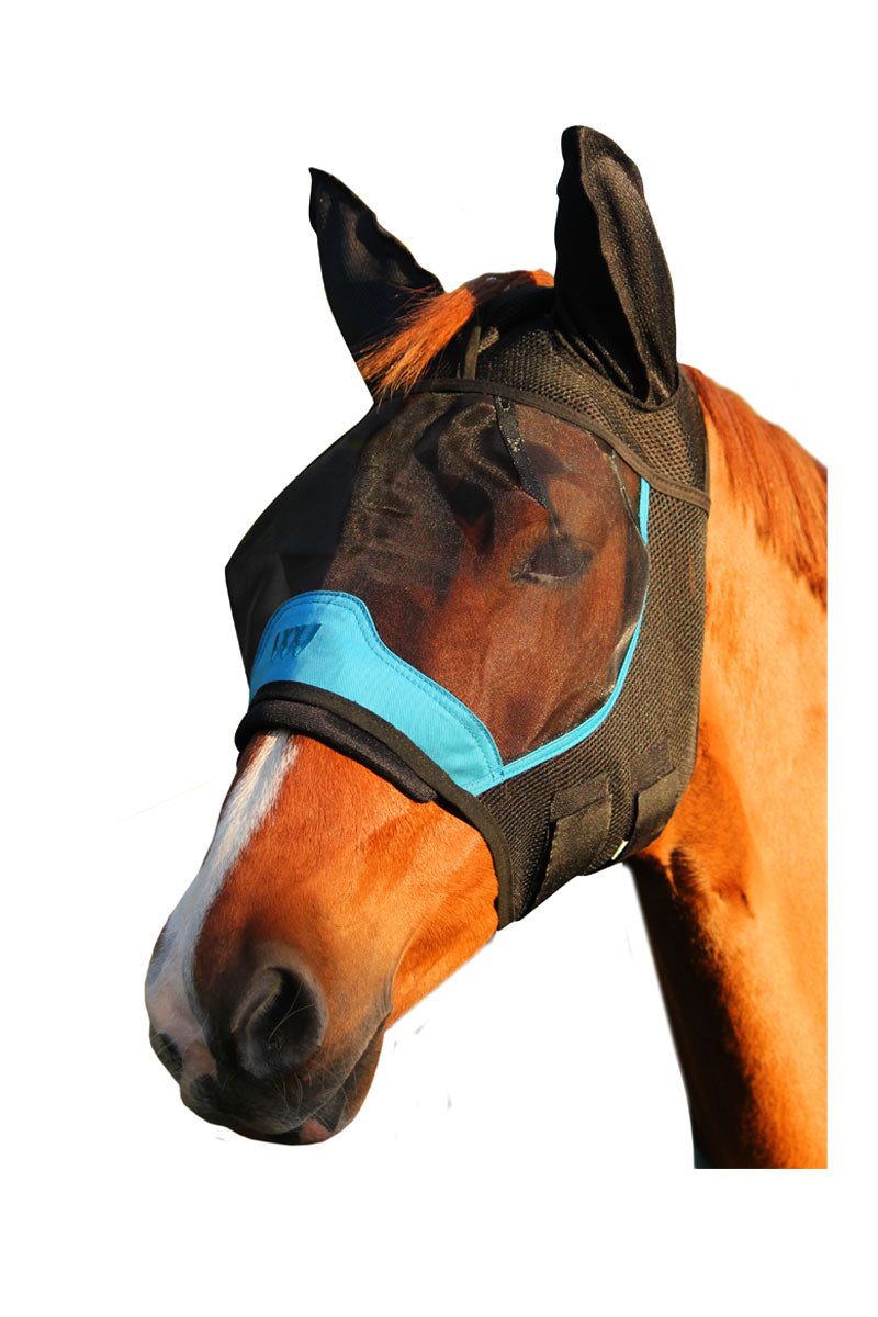 Woof Wear UV Fly Mask with Ears Black/Turquoise