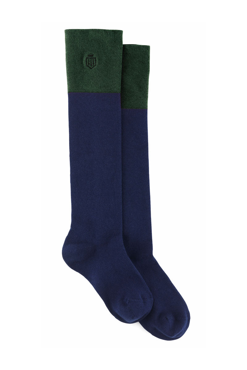 Fairfax & Favor Signature Knee High Socks Navy/Forest Green