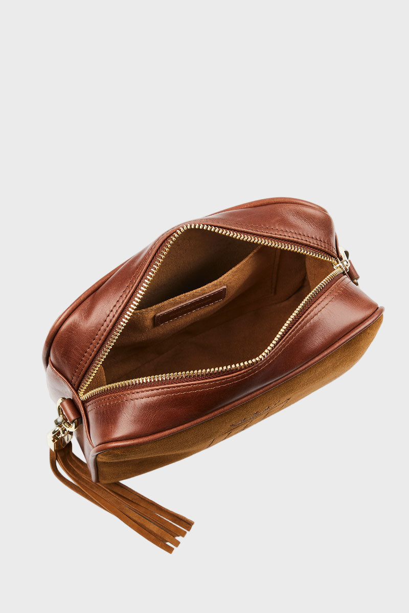 Fairfax & Favor Finsbury Crossbody Bag Tan Suede