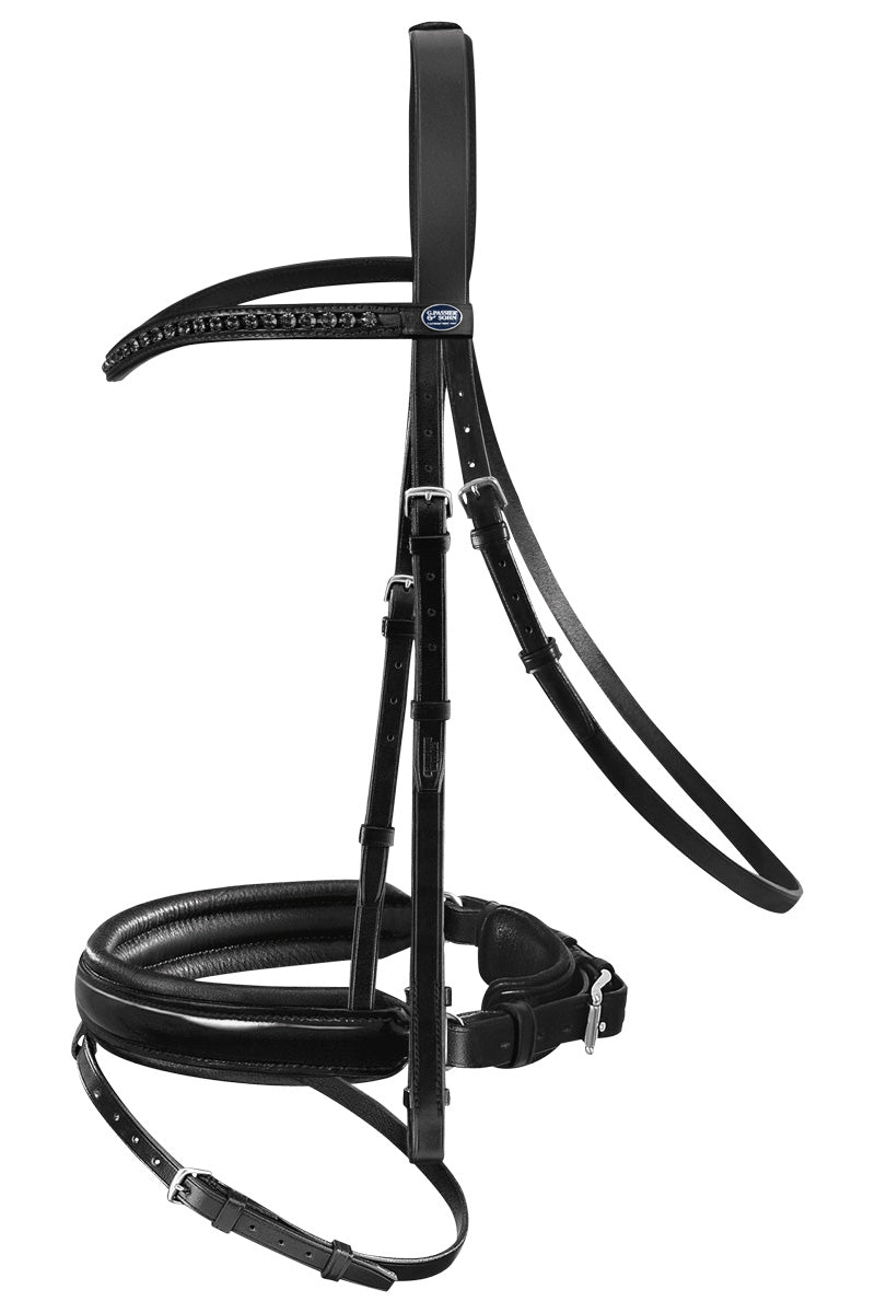 Passier Apollo Snaffle Bridle with Stainless Fittings and Rubber Reins Black