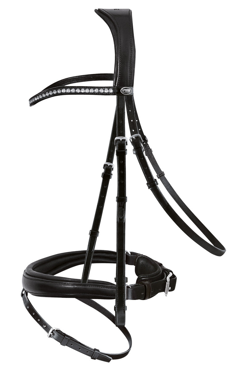 Passier Atlas Snaffle Bridle with Stainless Steel Fittings and Rubber Reins Black