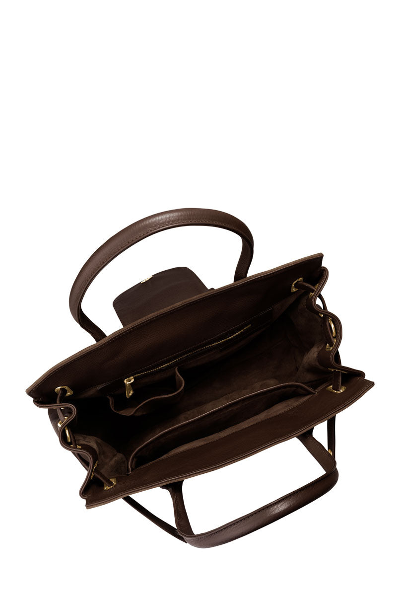 Fairfax & Favor Windsor Handbag Chocolate Suede